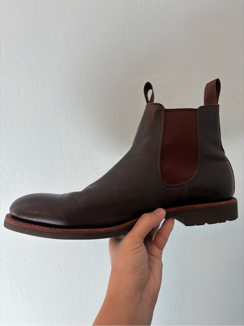 J. Crew Men’s Brown Leather Chelsea Boots 10